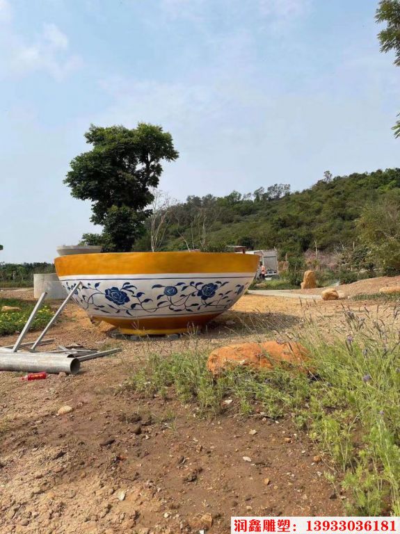 玻璃鋼大碗雕塑 景觀雕塑碗 仿真碗雕塑廠家