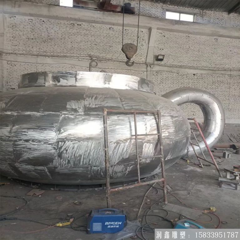 不銹鋼白鋼天壺雕塑噴泉，茶壺流水壺噴泉