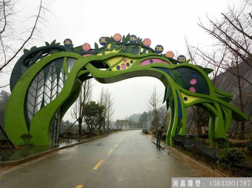 不銹鋼大門(mén)雕塑 園林校園公園雕塑