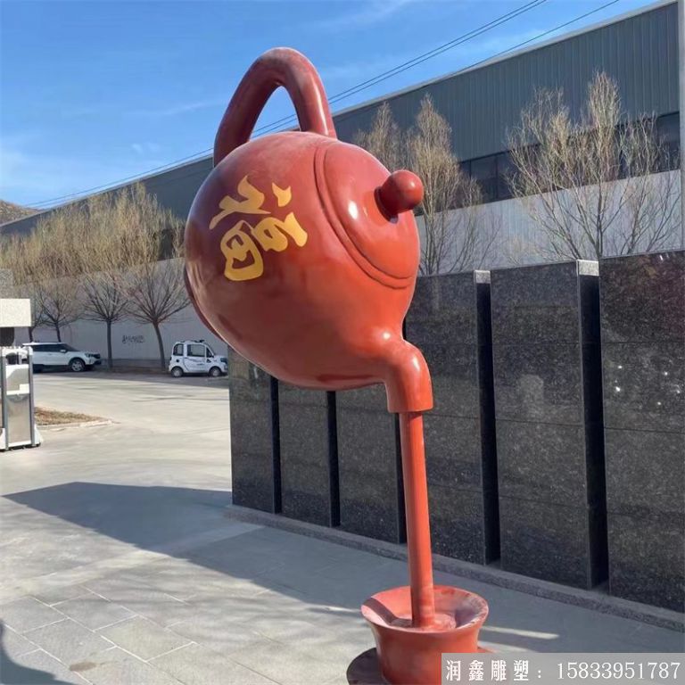 流水壺景觀 銅雕噴泉茶壺案例