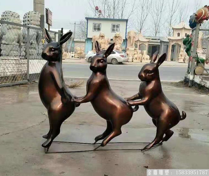 玻璃鋼兔子跳舞加工廠家 來圖定制