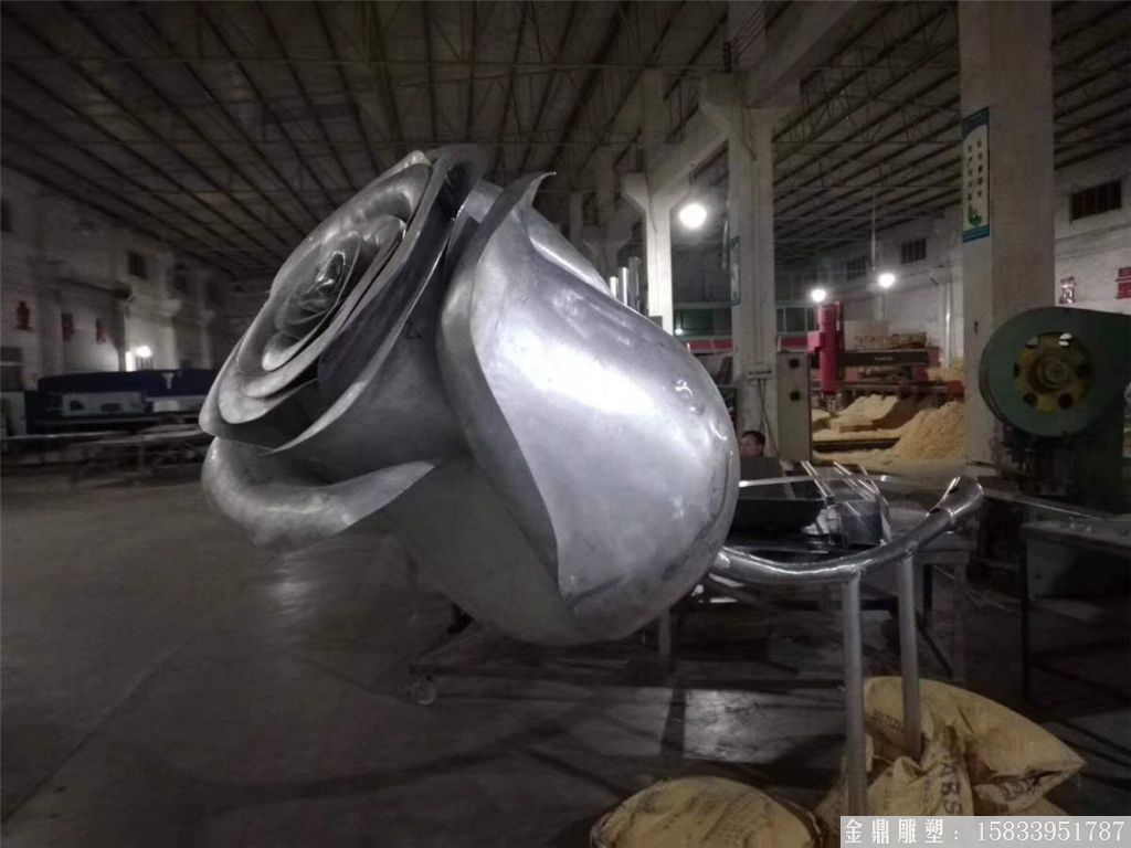 公園不銹鋼玫瑰花雕塑 廠家來圖定制